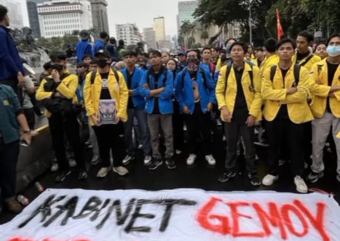 Masa aksi indonesia gelap. Foto: Tangkapan layar video instagram