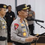 Kapolda GorontaloIrjen Pol. Raden Eko Wahyu Prasetyo, saat memimpin sertijab dilingkungan polda gorontalo. Foto: Humas Polda