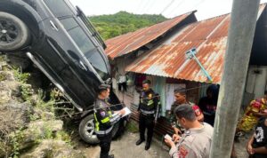 mobil pajero kecelakaan tunggal. Foto: Dok. Istimewa