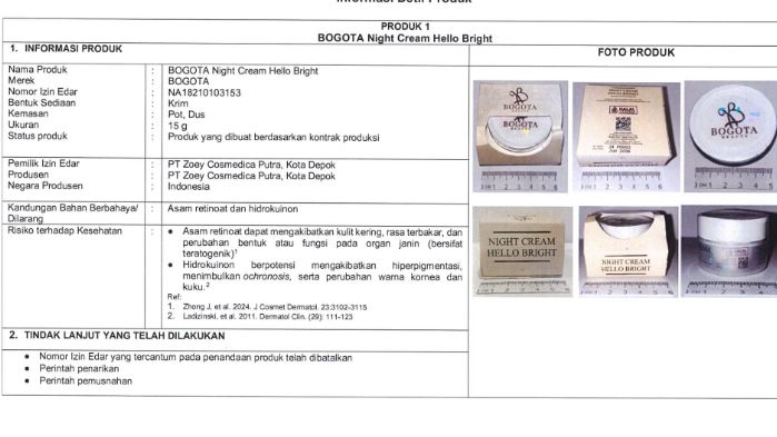 tangkapan layar lampiran daftar kosmetik yang mengandung bahan berbahaya