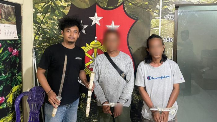 Dua orang pelaku penganiayaan warga limba U1. Foto: Humas Polres Gorontalo Kota