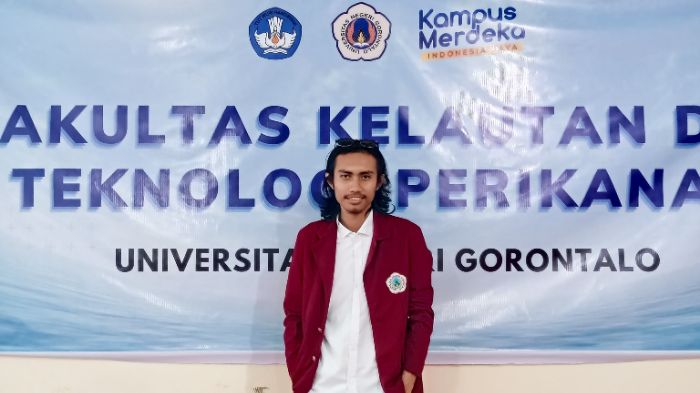 Risman Mahmud, mahasiswa Jurusan Budidaya Perairan Fakultas Kelautan dan Perikanan Universitas Negeri Gorontalo (UNG). Foto: Istimewa