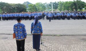 Apel Korpri Pemda Kab, Gorut yang di pimpin langsung oleh Wakil Bupati, Nurjana Hasan Yusuf. Foto: istimewa