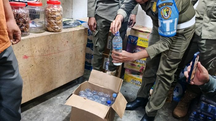 Miras yang dirazia olh Satpol PP Kota Gorontalo. Foto: Humas Pemkot