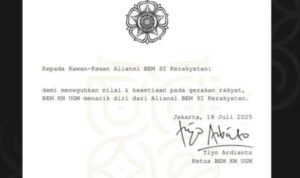 Surat pernyataan BEM KM UGM. Foto: tangkapan layar