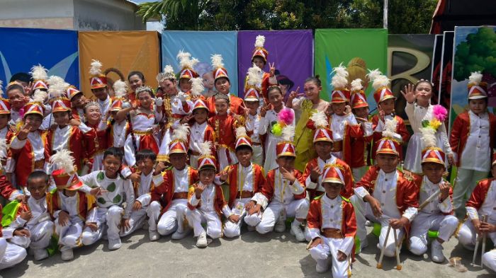 Marching band SDN 8 Kwandang. Foto: Istimewa
