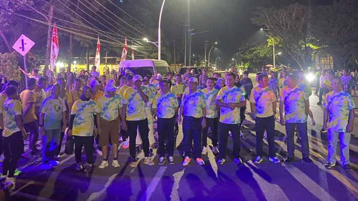 Forkopimda Gorut tinjau persiapan kegiatan Bercahaya night run. Foto: Adrian