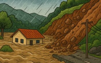 ilustrasi banjir dan longsor