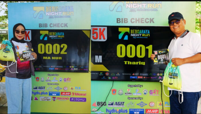 Thariq – Nurjana Ambil BIB 0001-0002, Siap Ramaikan Bercahaya Night Run