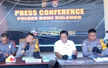 Konferensi Pers Polres Bone Bolango. Foto: Istimewa