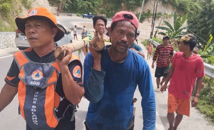 Longsor batu di Desa Olele. Foto: Istimewa