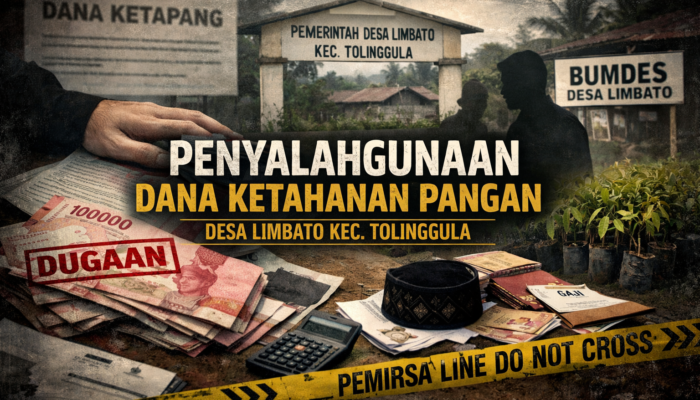 Dugaan Penyalahgunaan Dana Ketahanan Pangan Desa Limbato Mencuat