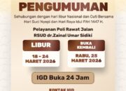 RSUD ZUS Sesuaikan Layanan Saat Libur Nasional