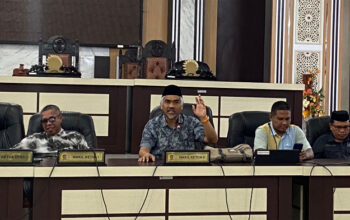 Hamzah Sidik Djibran Saat menyampaikan Pendapat pada rapat kerja DPRD Forum. Foto: Humas