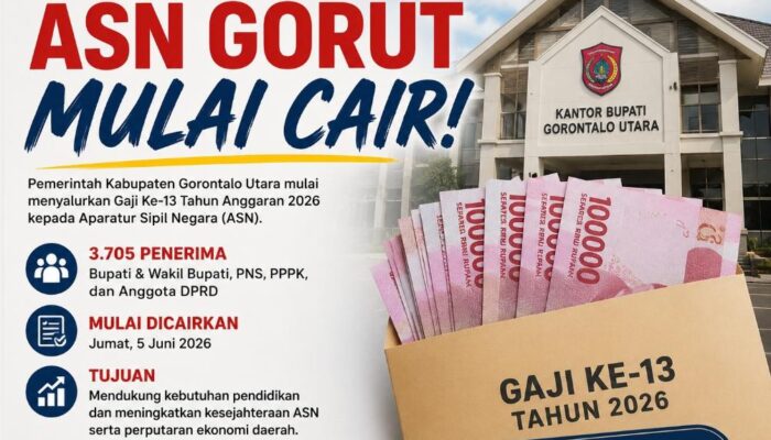 Kabar Baik Untuk ASN Gorut, Gaji Ke-13 Mulai Masuk Rekening