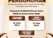 Libur Tahun Baru Islam, Pelayanan Rawat Jalan RSUD ZUS Ditutup Sementara