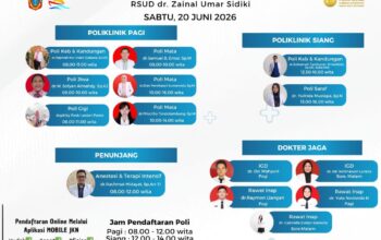 Jadwal Pelayanan RSUD ZUS 20 Juni 2026