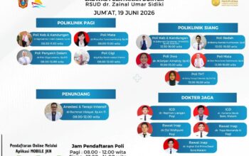 Cek Jadwal Dokter RSUD ZUS Jumat 19 Juni 2026