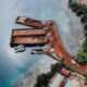 Pemandangan dermaga PT Gag Nikel di Pulau Gag, Raja Ampat dari udara. (Foto: Greenpeace)