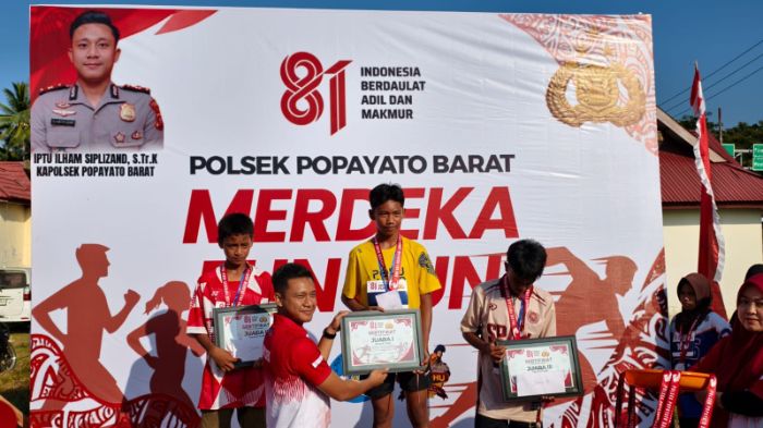 Merdeka Fun Run Polsek Popayato Barat. (Foto: Istimewa)
