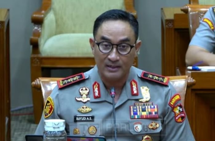 Komjen Pol Suyudi Ario Seto, saat uji kelayakan dan kepatuhan calon Kapolri. (Foto: Tangkapan Layar TV Parlemen)